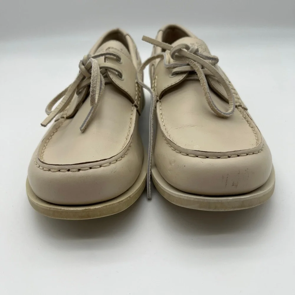 Cole Haan‎ Country Mens 10M Beige Leather Boat Shoes Loafers C00036